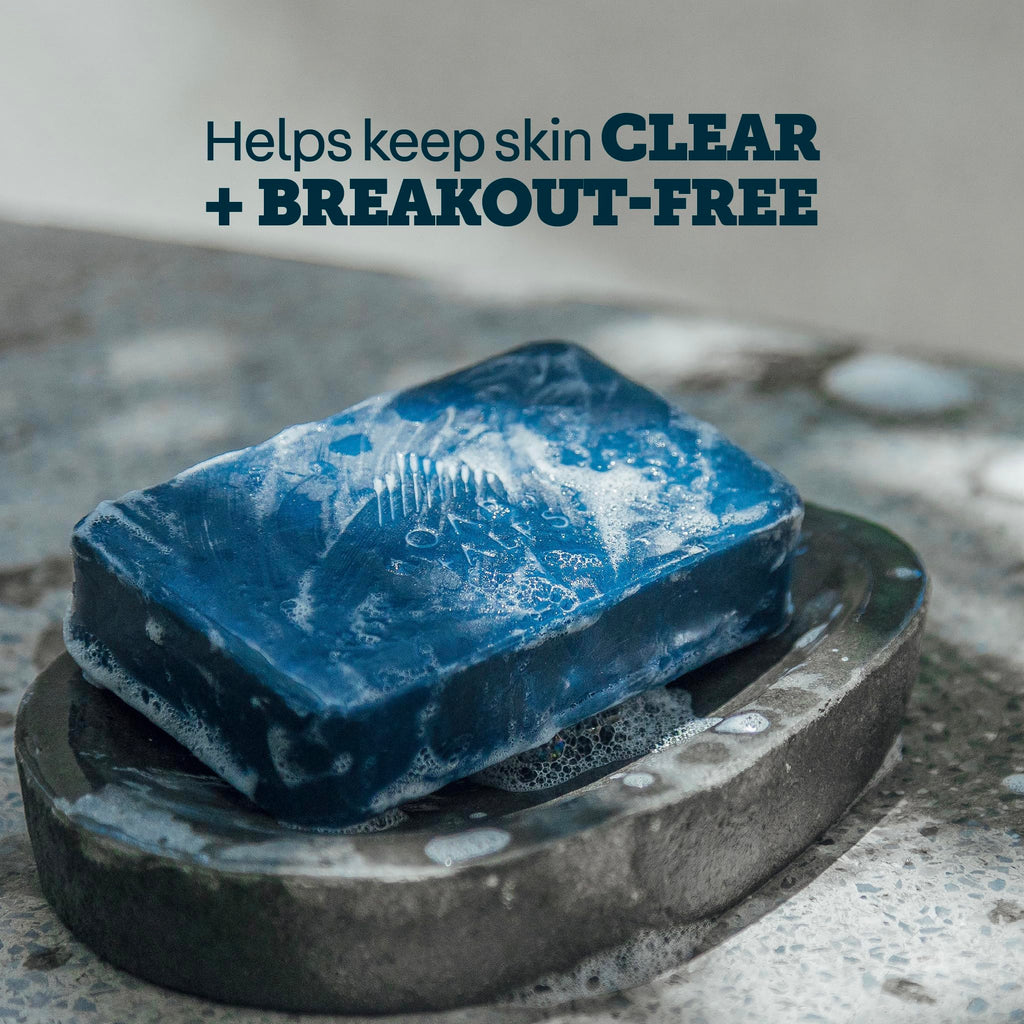 Oars + Alps Exfoliating & Moisturizing Bar Soap for Men, Deep Cleaning Soap, Clean Ingredients, All Skin Types, Blue Charcoal, 3pk