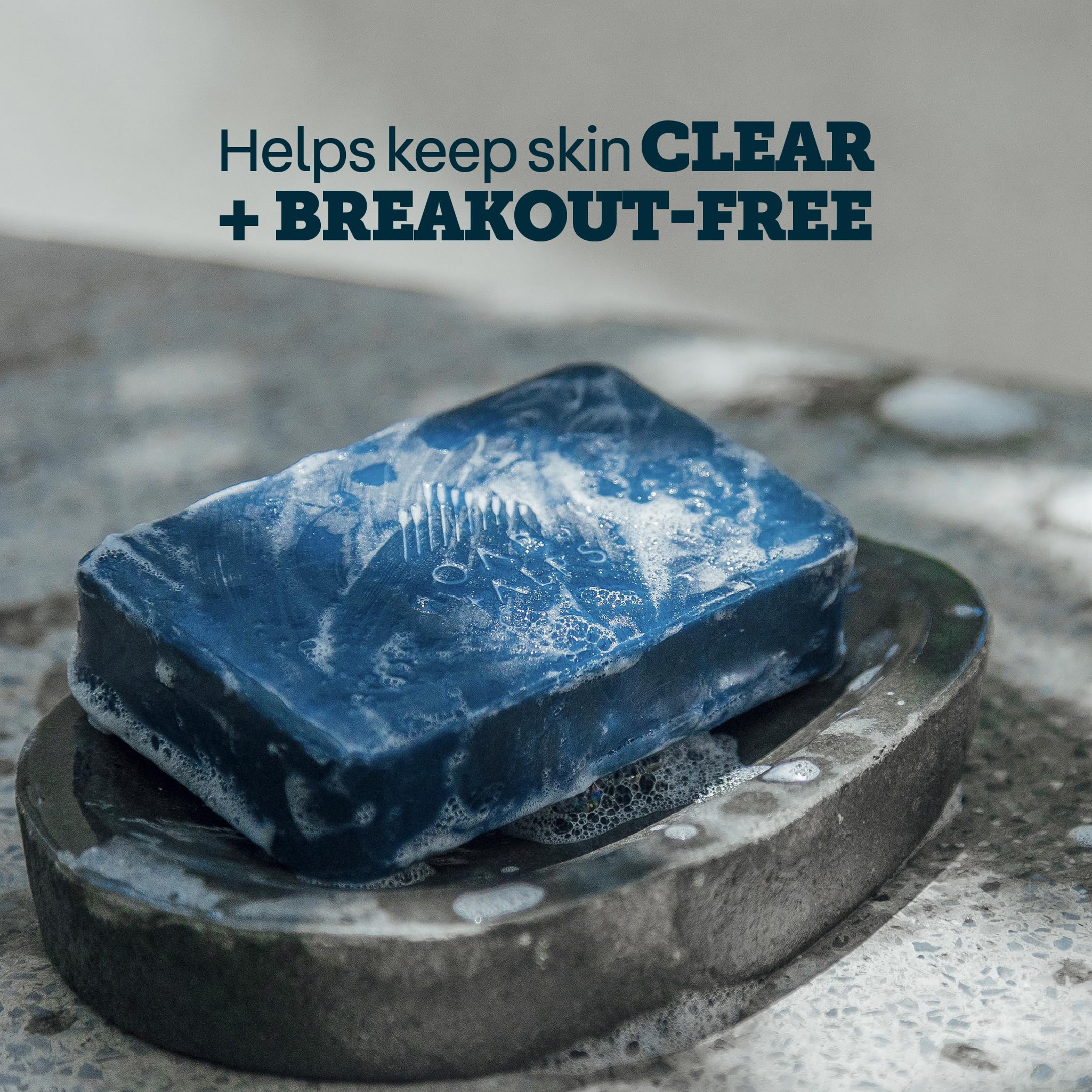 Oars + Alps Exfoliating & Moisturizing Bar Soap for Men, Deep Cleaning Soap, Clean Ingredients, All Skin Types, Blue Charcoal, 3pk