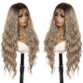 ZWYLWGBCVJ 13×4 Synthetic Lace Front Wig for Women Long Curly Wavy Heat Resistant Fiber Wigs Natrural Hairline and Baby Hair for Daily Party Use (30inch)