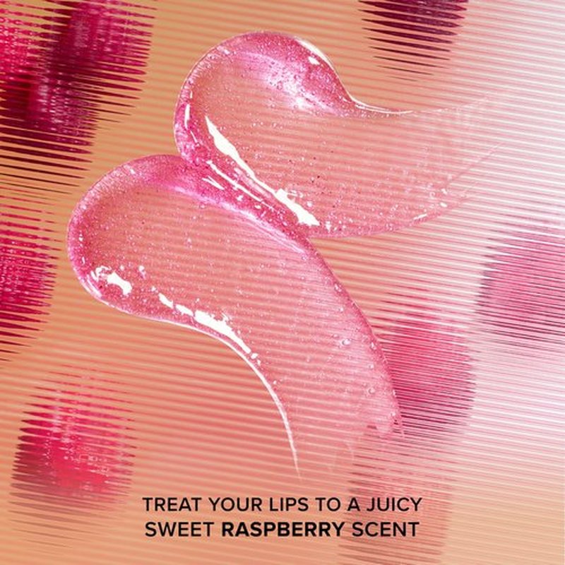 Too Faced Kissing Jelly Lip Oil + Gloss | Hydrating Lip Serum Treatment with Jojoba Oil for Instant Moisture and Glossy Shine, 0.15 Fl Oz, Raspberry