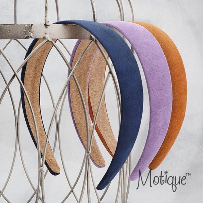 Motique Accessories 1 Inch Wide Suede Like Headband Solid Hair band for Women and Girls (Hot Pink)