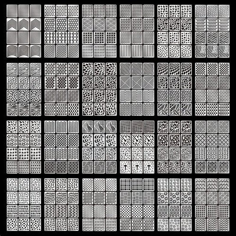 eboot 288 Pieces 96 Designs Nail Vinyls Nail Stencil Sticker Sheets Set for Nail Art Design, 24 Sheets
