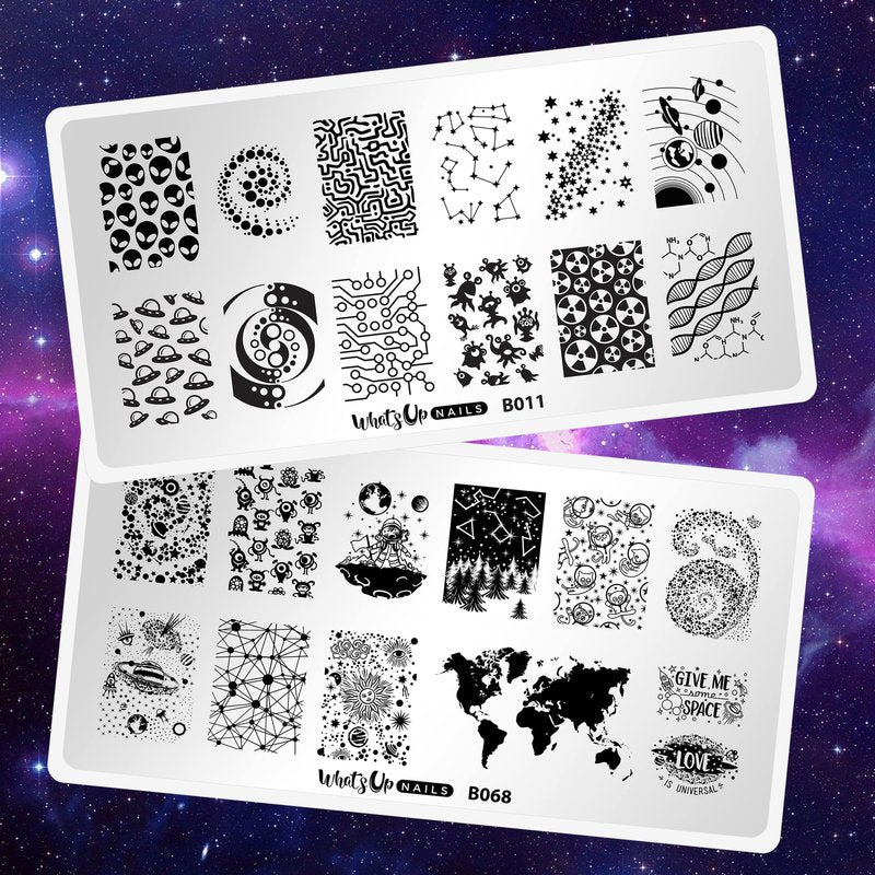 Whats Up Nails - Galaxy Plates 2 Pack (B011, B068) for Nail Art Design