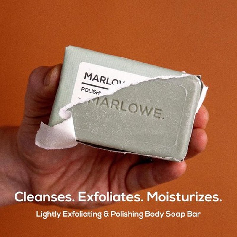 Marlowe. No. 108 Exfoliating Soap Bar - Polishing & Moisturizing for Men | 7oz Natural Ingredients