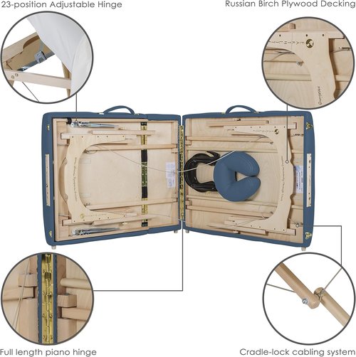 EARTHLITE Portable Massage Table Package - AVALON with Reiki Endplate & Premium Flex-Rest Face Cradle (30”x73”)