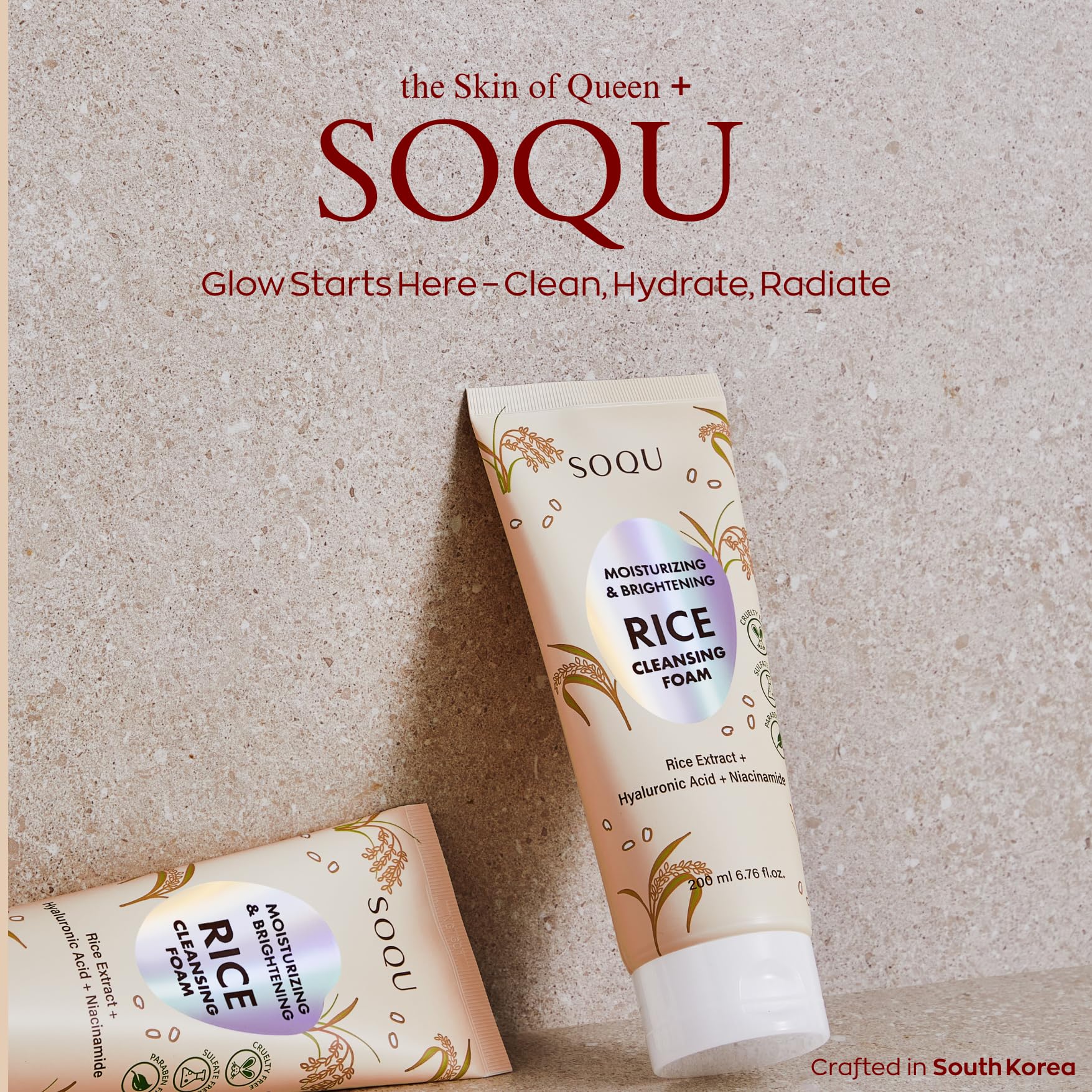 SOQU Watermelon Face Wash with Hyaluronic Acid – Hydrating Foam Cleanser for Fresh, Glowing Skin – Made in Korea – 120ml
