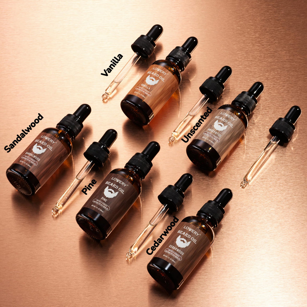 (2 Pack of 5-Pack) Beard Oil for Men, Sandalwood, Vanilla, Cedarwood, Pine, Unscented Fragrances, Mens Beard Oil w Argan & Jojoba Oil,