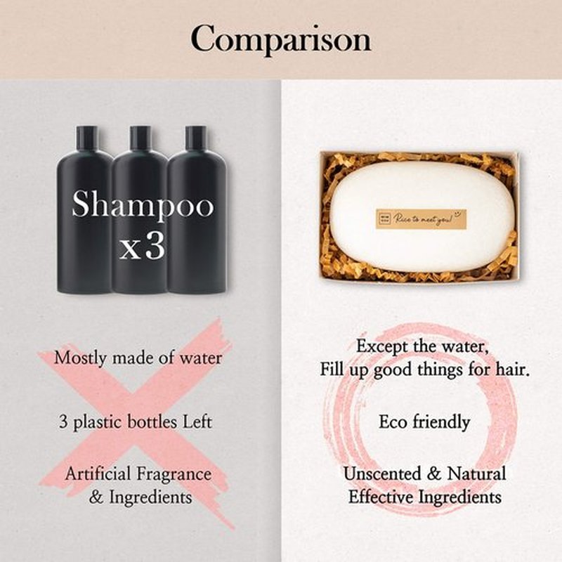 mimosu Hair Growth Shampoo Bar, Fermented Rice Water 2-in-1 Shampoo & Conditioner, 5oz, Unscented, pH Balanced, Solid Bar for Oily Hair, Korean Hair Care