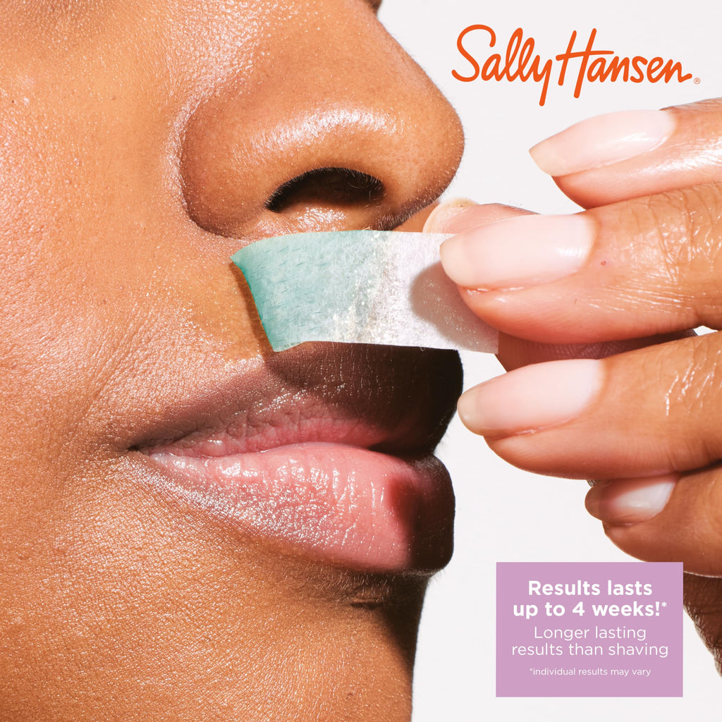 Sally Hansen Snip & Use Wax Strips Kit | Face & Bikini Line Hair Removal | Vitamin E & Avocado Oil Infused | 10 Count