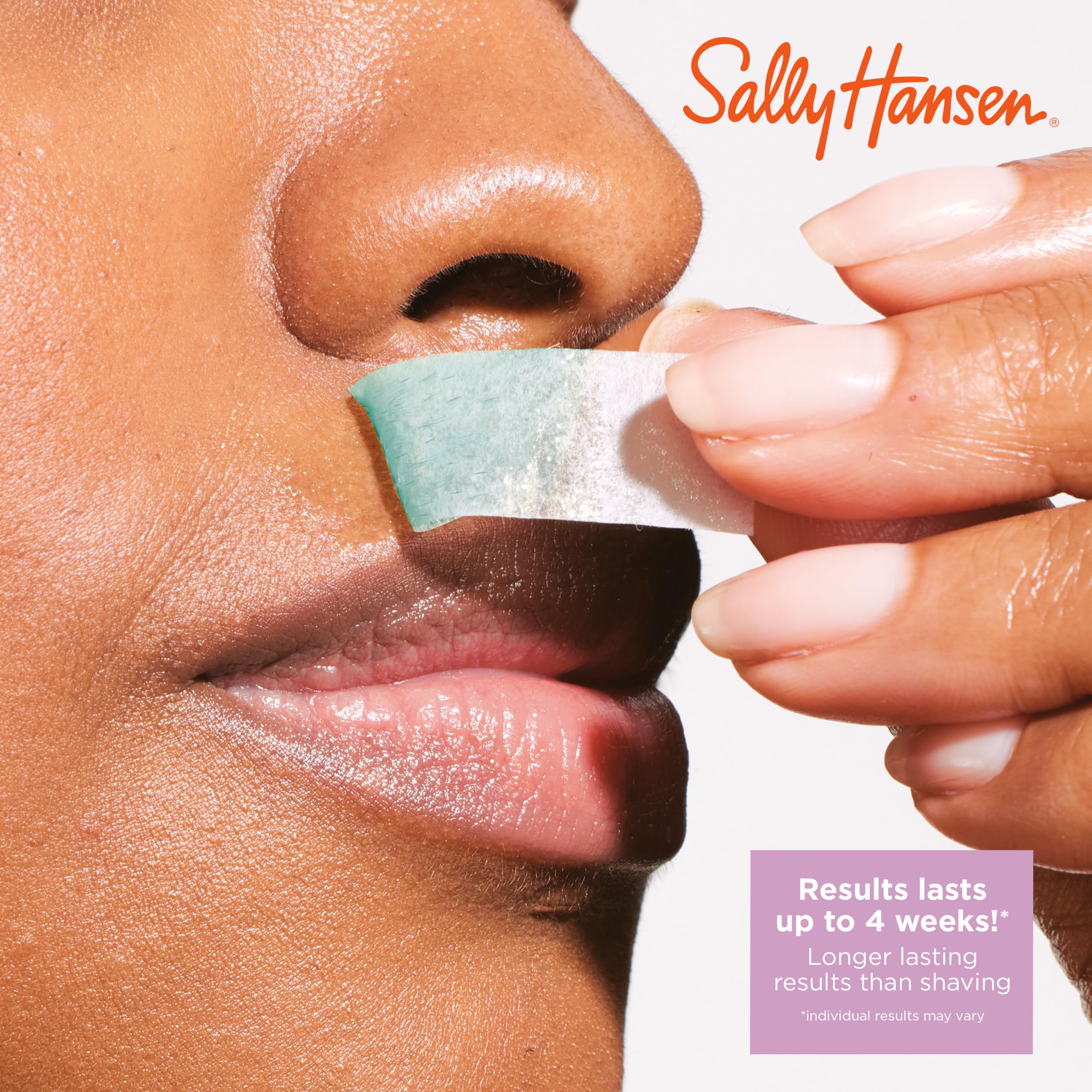 Sally Hansen Snip & Use Wax Strips Kit | Face & Bikini Line Hair Removal | Vitamin E & Avocado Oil Infused | 10 Count