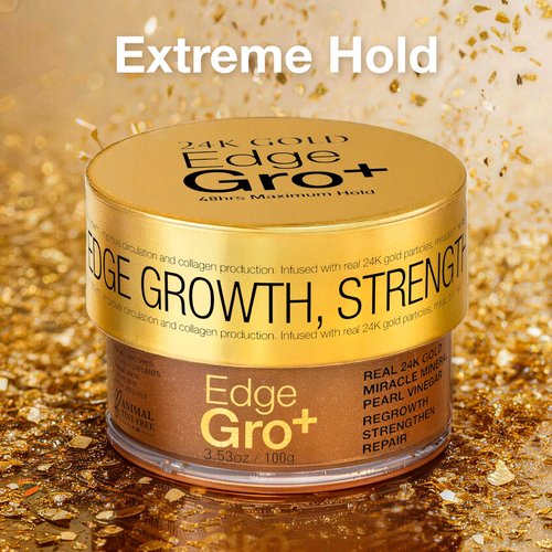 Lux Collection Edge Control Gel for 4C Hair - Maximum Hold 48 Hour Edge Control for Hair, Edge Lux Edge Gro+ with Castor Oil & Biotin, 3.53oz
