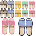 Eorbow 10 Pairs Washable House Slippers for Guests, Disposable Indoor Slipper with Thick Sole, Non Slip Open Toe Slipper, Spa Slipper Bulk for Home, Hotel, Bedroom, Travel, Unisex Universal Size