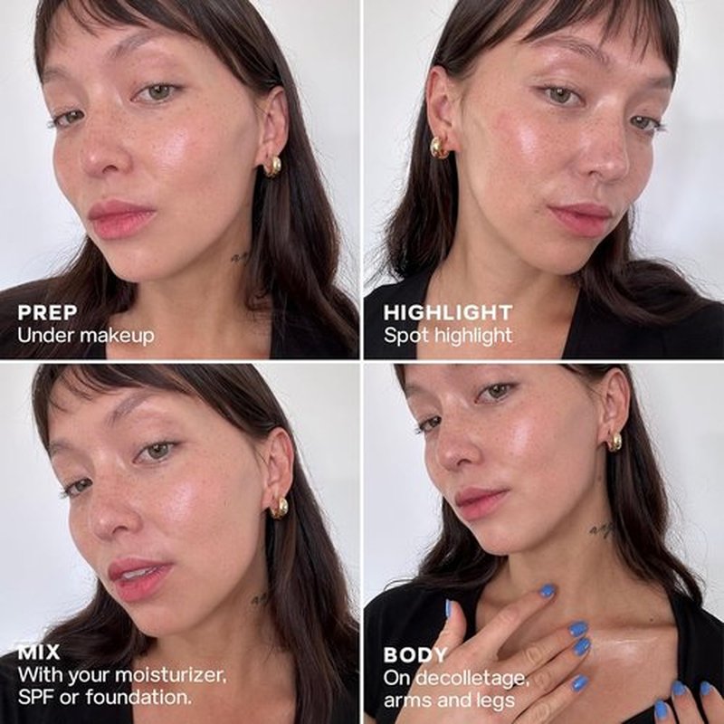 Saie Glowy Super Gel - Illuminating Makeup Primer & Serum with Vitamin C - Starglow (1 oz)