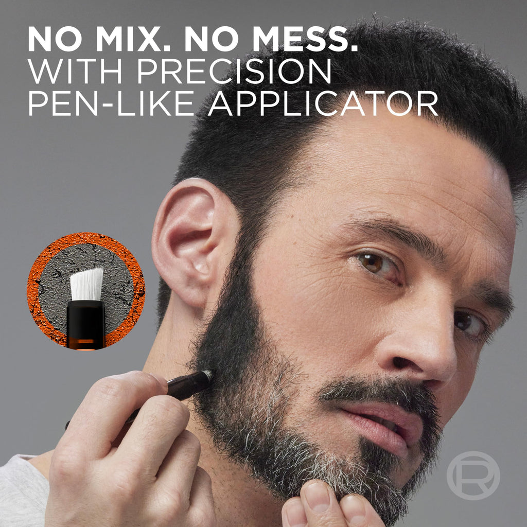 L’Oreal Paris Men Expert Instant Temporary Beard Color, Beard Filler for a Natural and Fuller-Looking Beard, 02 Natural Black, 0.05 Fl Oz