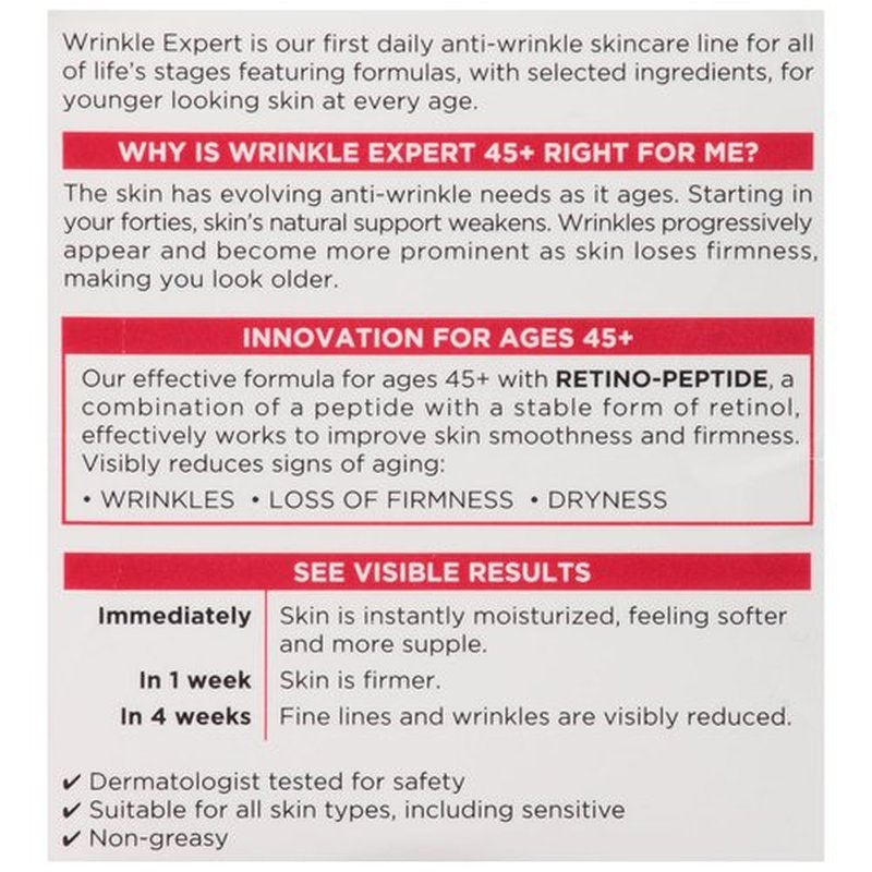 L'Oreal Paris Anti-Aging Face Moisturizer - Wrinkle Expert 45+ with Retino-Peptide, 1.7 fl. Oz