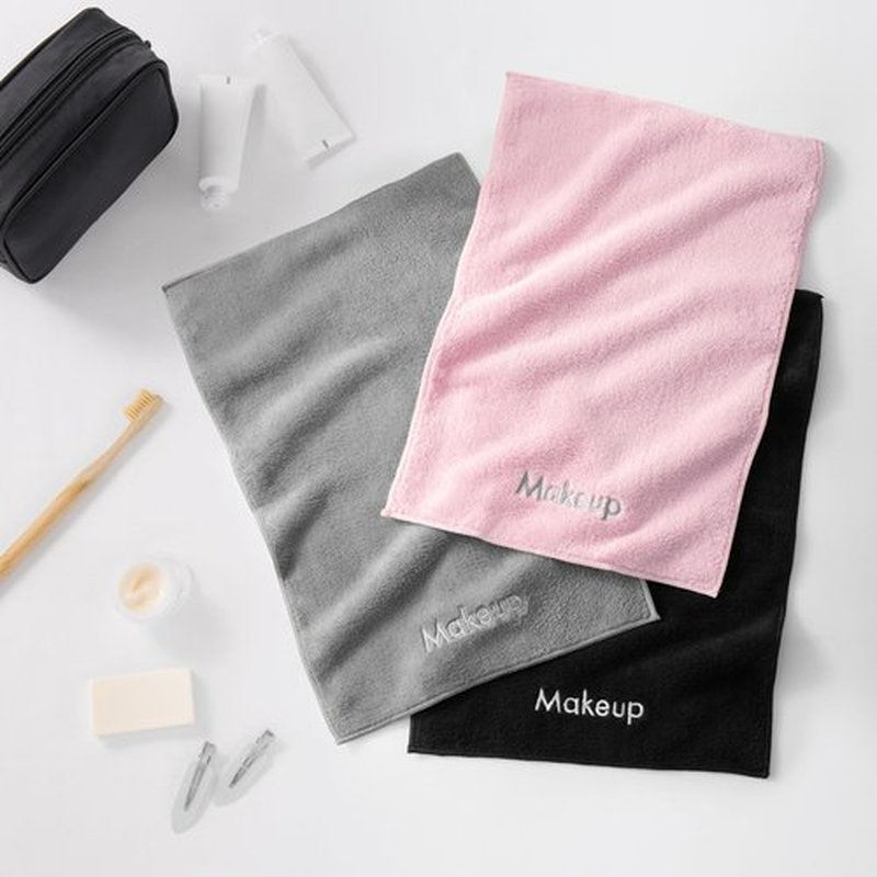 Arkwright Makeup Remover Wash Cloth - Pack of 6 - Ultra Soft & Gentle Microfiber Coral Fleece Small Fingertip Towels, Decorative Powder Room & Guest Bathroom Essentials for Hosts, 11 x 17 in, Black