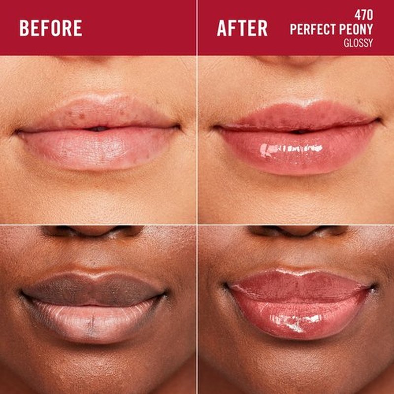 Rimmel London Stay Glossy, 470 Perfect Peony, Lip Gloss, Non-Sticky, Color and Shine, Up To 6-Hour Wear, Precise Applicator, 0.18oz (Pack of 2)