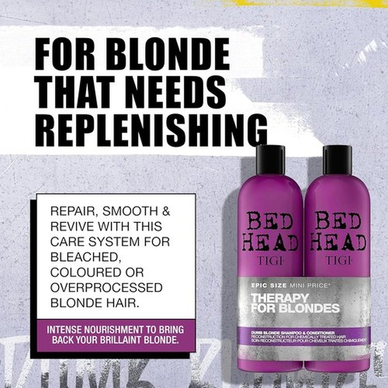 Bed Head by TIGI Dumb Blonde Shampoo & Conditioner Set - Nourishing Formula for Blonde Hair | 25.36 Fl Oz