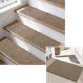 BEQHAUSE Indoor Door Mat & Stair Treads - Non-Slip, Stain-Resistant, Washable | 20"x32" & 15 Pcs, Taupe