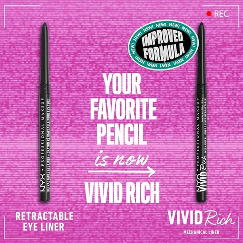 NYX PROFESSIONAL MAKEUP Mechanical Eye Pencil - Creamy Retractable Eyeliner in Always Onyx, Black