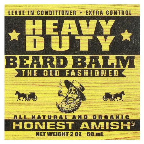 Honest Amish - Heavy Duty Beard Balm for Conditioning - 2 Ounce Size