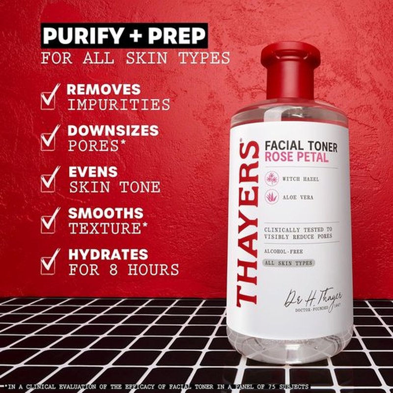 THAYERS Alcohol-Free Rose Petal Witch Hazel Toner - Soothing & Hydrating for All Skin Types | 12oz