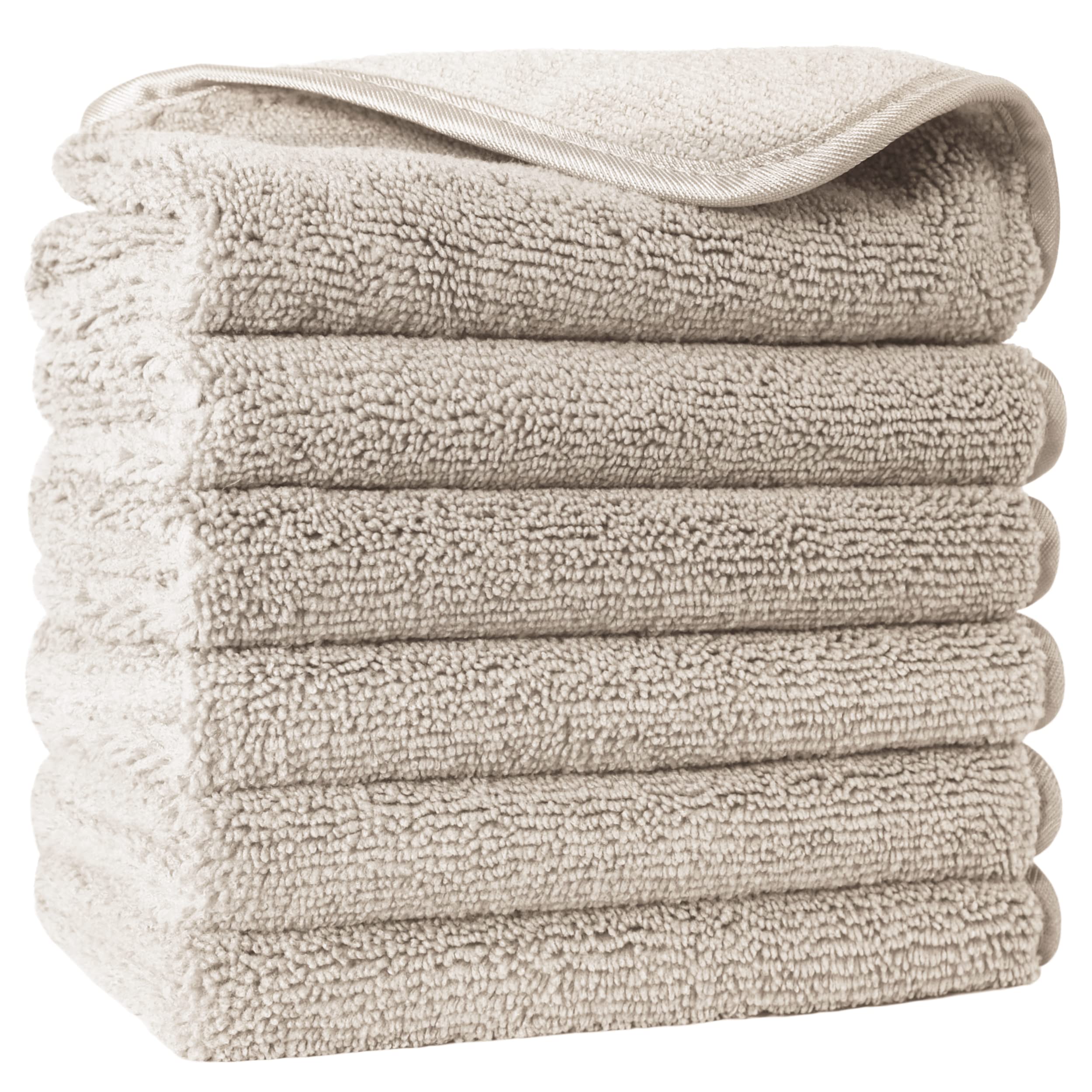 Polyte Premium Lint Free Microfiber Washcloth Face Towel, 13 x 13 in, Set of 6