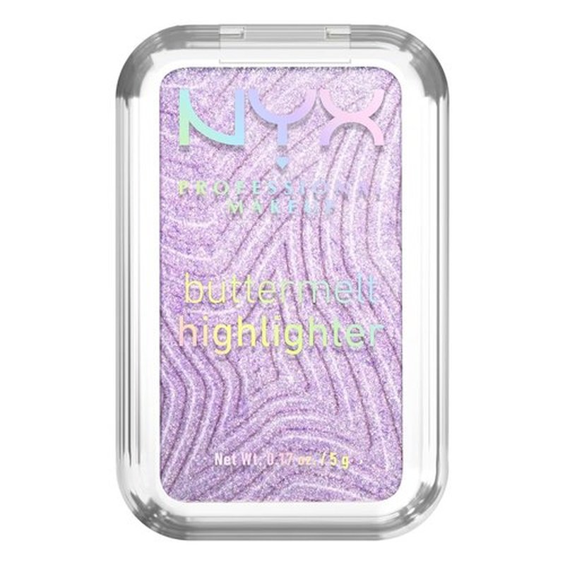 NYX PROFESSIONAL MAKEUP Buttermelt Highlighter - Long-Lasting Powder Highlighter with High Impact Glow | Holographic Lavender