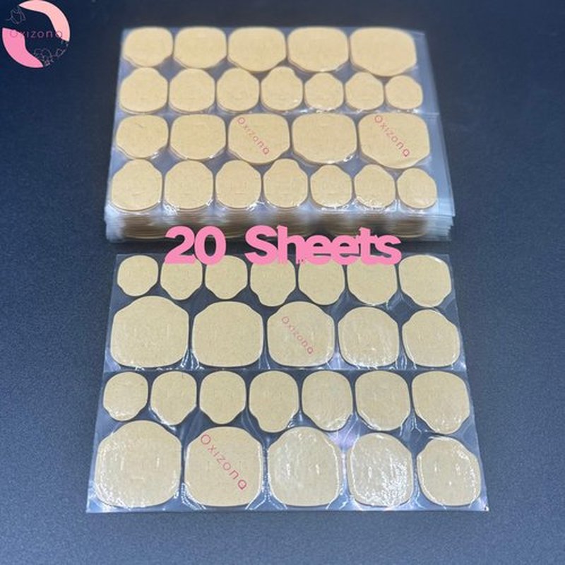 OXIZONA Nail Adhesive Tabs Strong Nail Glue Stickers for Press Ons Waterproof Breathable Jelly Double Sided Adhesive Tabs 20 Sheets(480pcs)