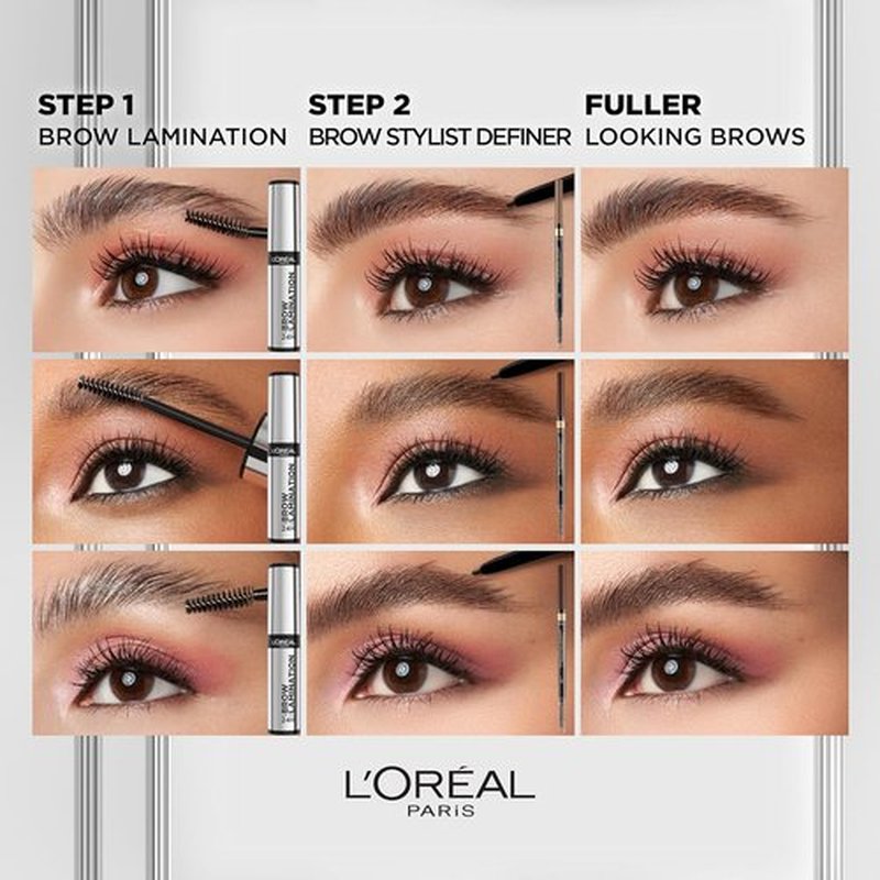 L'Oreal Paris Infallible Brow Lamination Gel - Water-Resistant, Longwear Formula, Clear, 0.16 Fl Oz