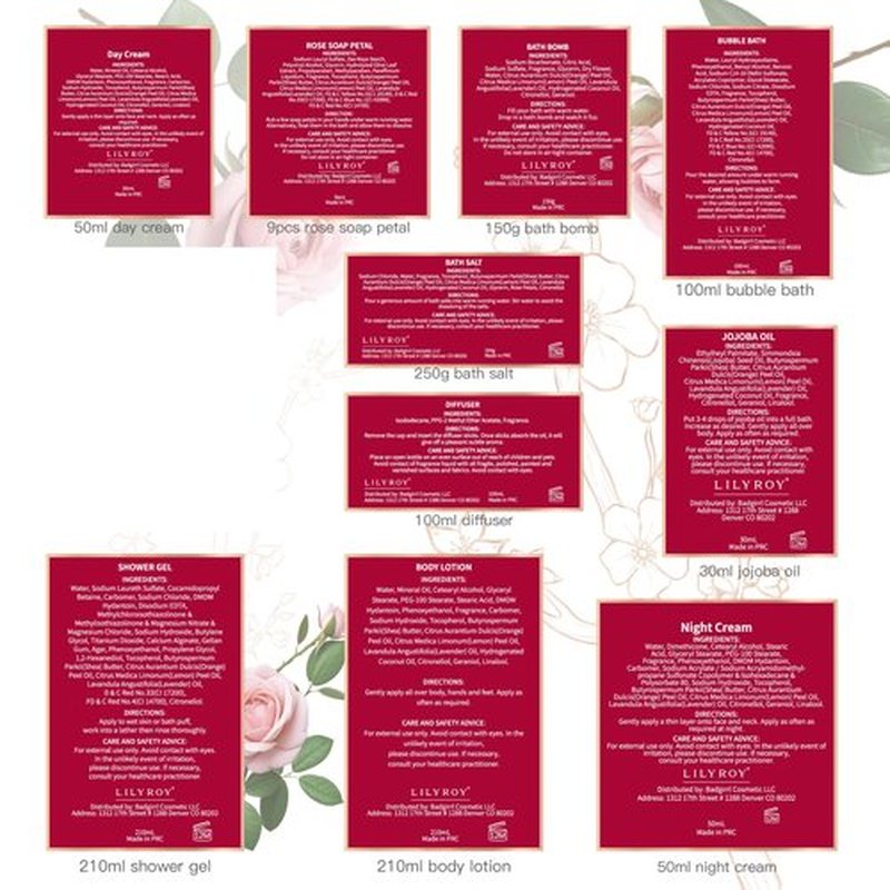 Mothers Day Gifts for Women - 9 Pcs Rose Bath and Body Gift Basket Set, Spa Gift Set with Shower Gel | Pampering Gift for Christmas, Birthday, Valentines Day Gifts for Women, Gift Sets for Her