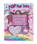Hot Focus Unicorn Nail Art Kit - 3D Press On Nails, Stickers, File & Ring - 65 Piece Set for Girls 5+