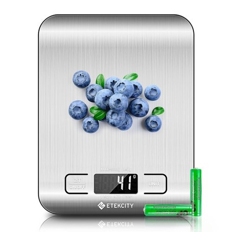 Etekcity Digital Food Kitchen Scale - Accurate Grams & Ounces Measurement for Cooking & Meal Prep | Medium 304 Stainless Steel