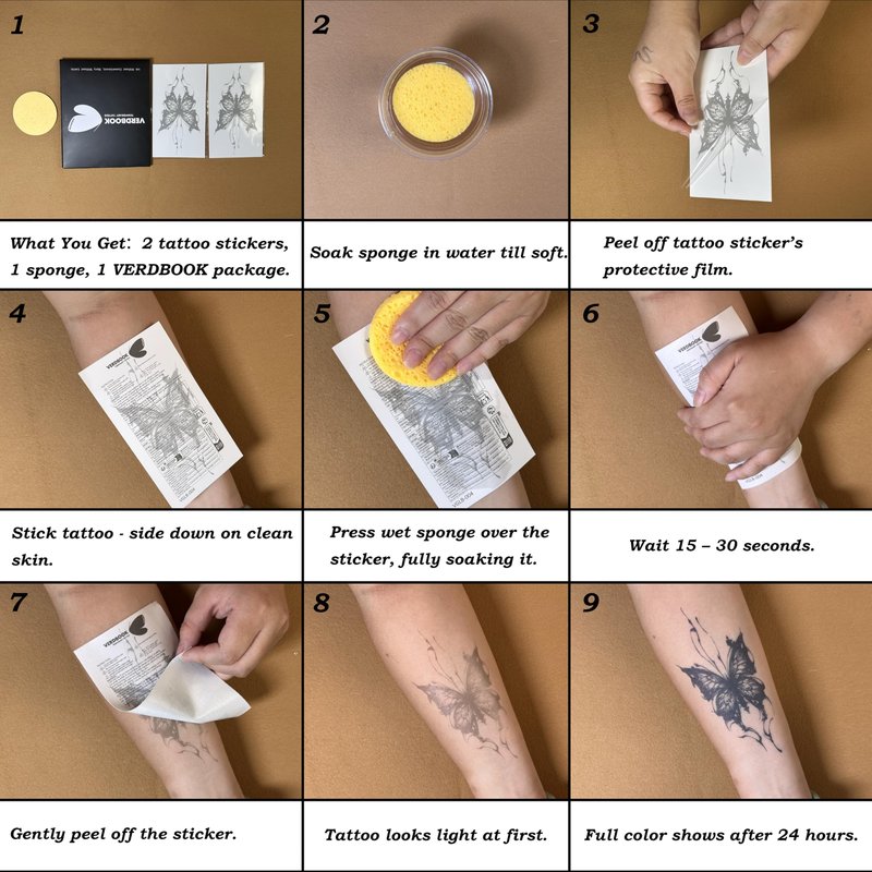VERDBOOK Waterproof Temporary Tattoos: 2-Sheet Tattoo Kit with Realistic Body Stickers, Semi-Permanent Tattoos for Adults Lasting 7-15 Days – Safe for Men & Women, Realistic Star Galaxy