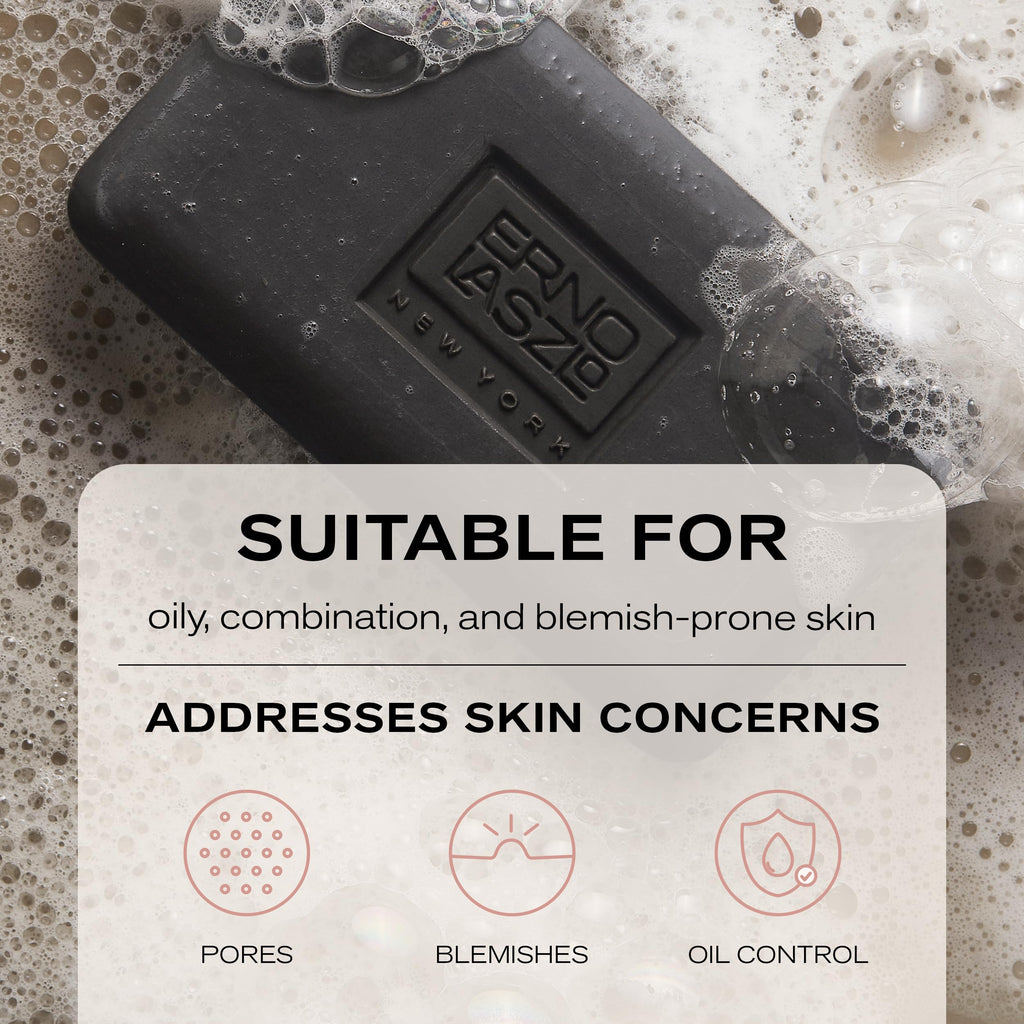 Erno Laszlo Sea Mud Deep Cleansing Face Wash Bar, Detox Charcoal Soap Bar with Dead Sea Mud, Removes Excess Oil, Unclogs Pores, Gently Exfoliates & Purifies Skin, For Oily, Blemish-Prone Skin, 1.7 oz