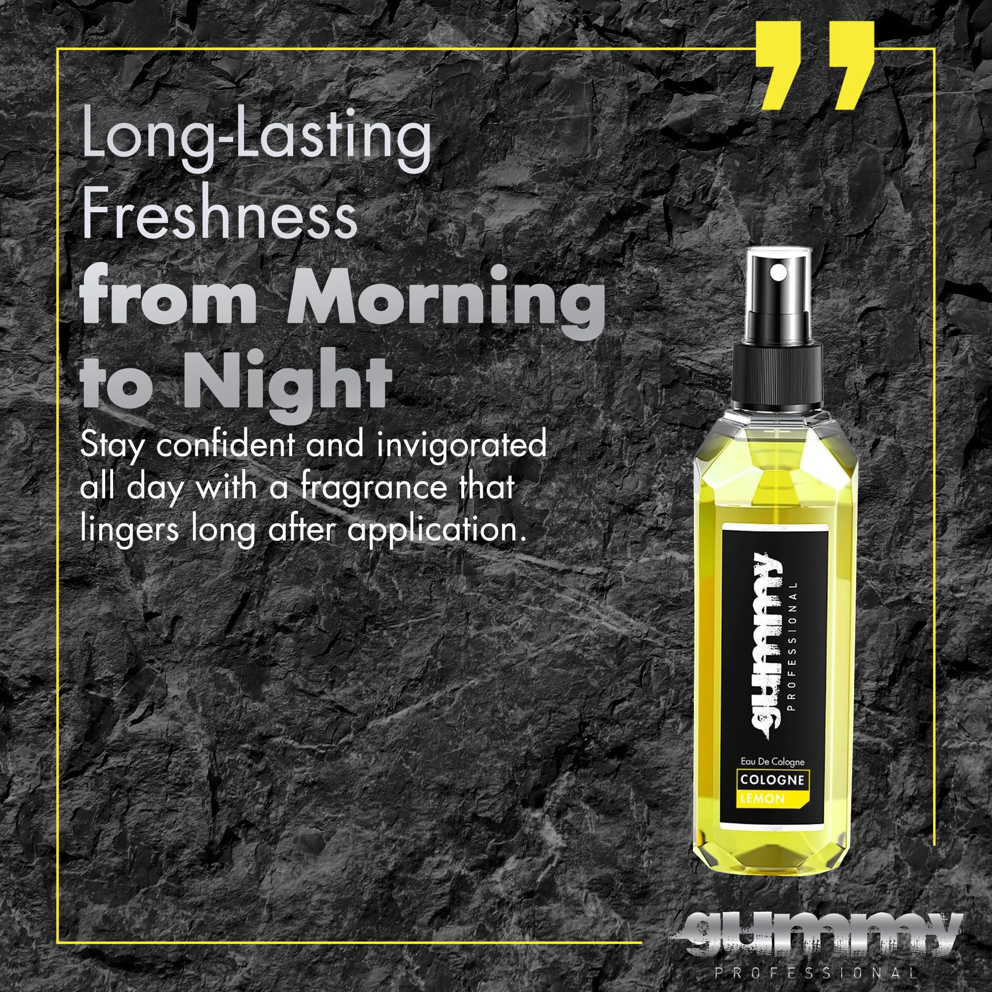 Gummy Professional Lemon Eau de Cologne 400ML - After Shave Traditional Inspired Barber Cologne - Lasting Fresh Bright Lemon Citrus Fragrance - Alcohol Based Cooling Formula for Post Shave Care