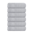 BOUTIQUO Ultra Soft 6-Piece Hand Towel Set 16x28-100% Ringspun Cotton - Durable & Highly Absorbent Hand Towels - Ideal for use in Bathroom, Kitchen, Gym, Spa & General Cleaning - Light Grey