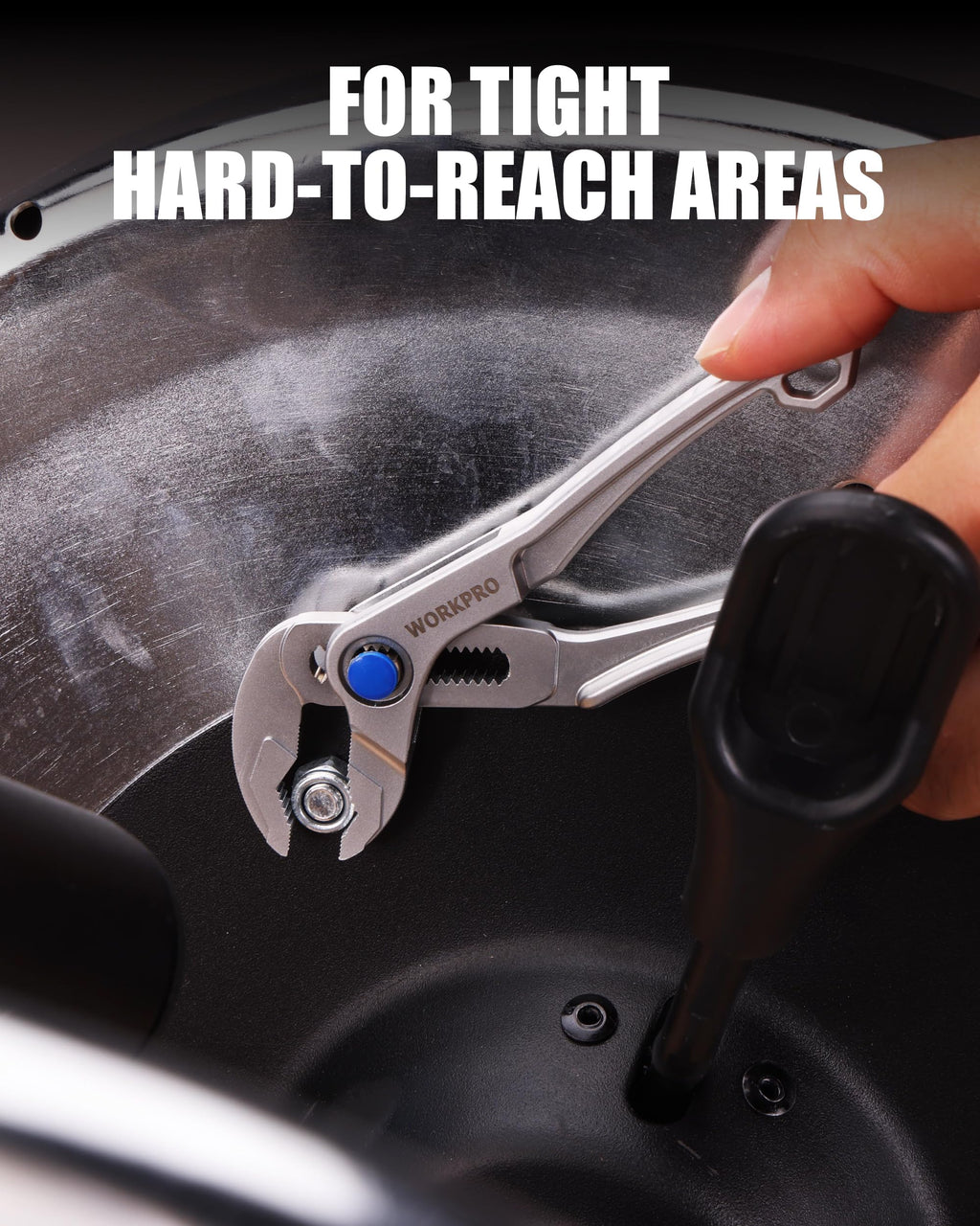 WORKPRO Mini Water Pump Pliers, 4-Inch Groove Joint Pliers for Tight Spaces
