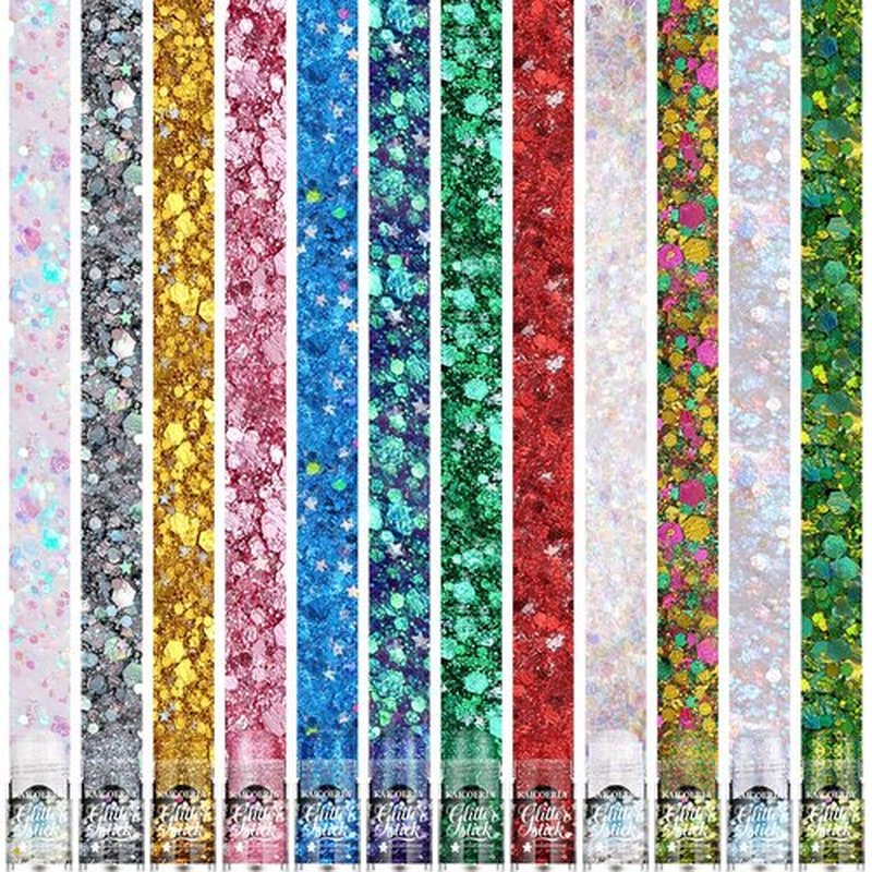KAICOERLY Mardi Gras Body Glitter Gel, Mardi Gras Outfit Body Glitter for Face Body Hair, Chameleon Color Changing Glitter Gel for Rave Party Mermaid Sequins Festival Accessories Shimmer Makeup #10