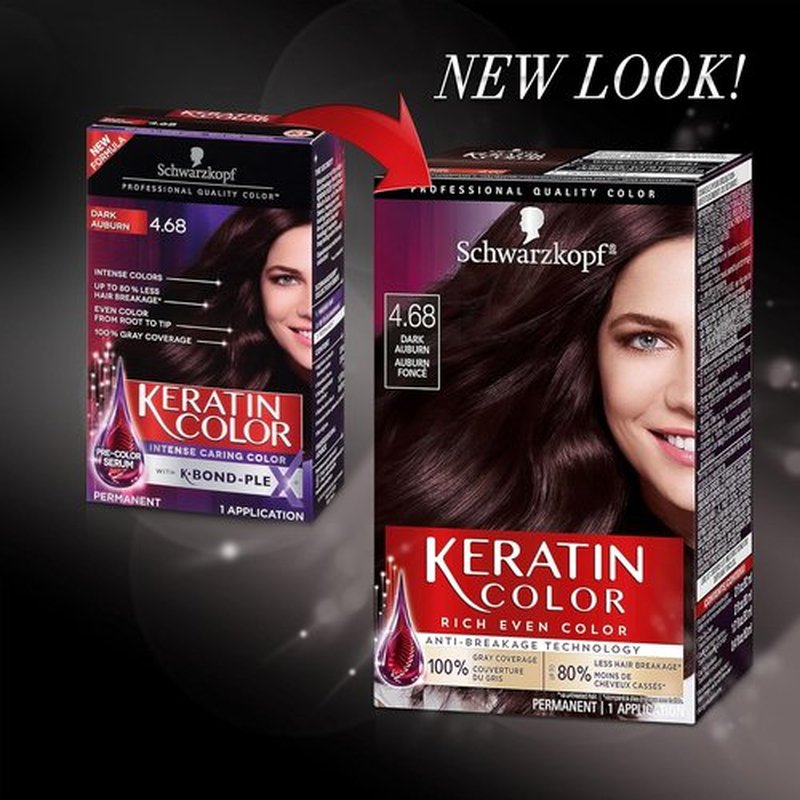 Schwarzkopf Keratin Color Permanent Hair Color Cream - 4.68 Dark Auburn | 1 Kit for Vibrant Color