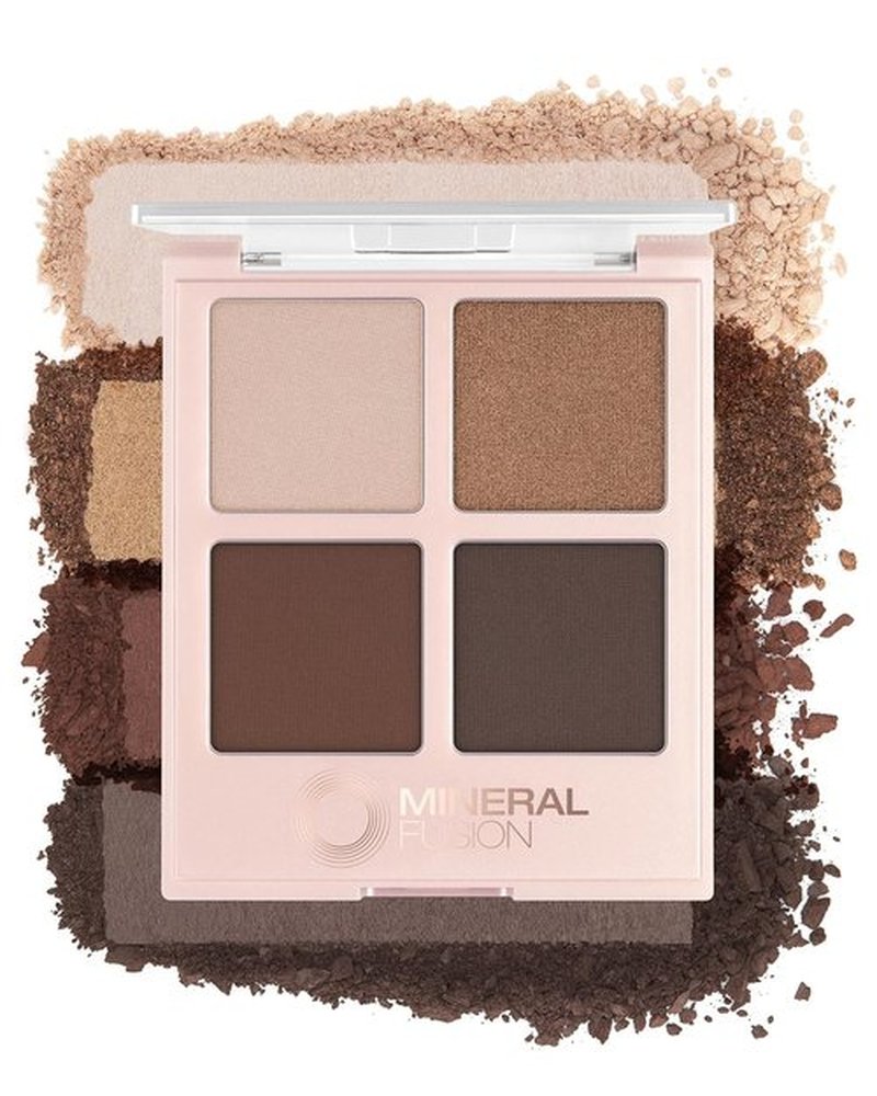 Mineral Fusion Eyeshadow Palette - Vegan Eye Makeup with Matte, Satin & Shimmer Finishes | Natural Lightweight Formula (Coffee Break)