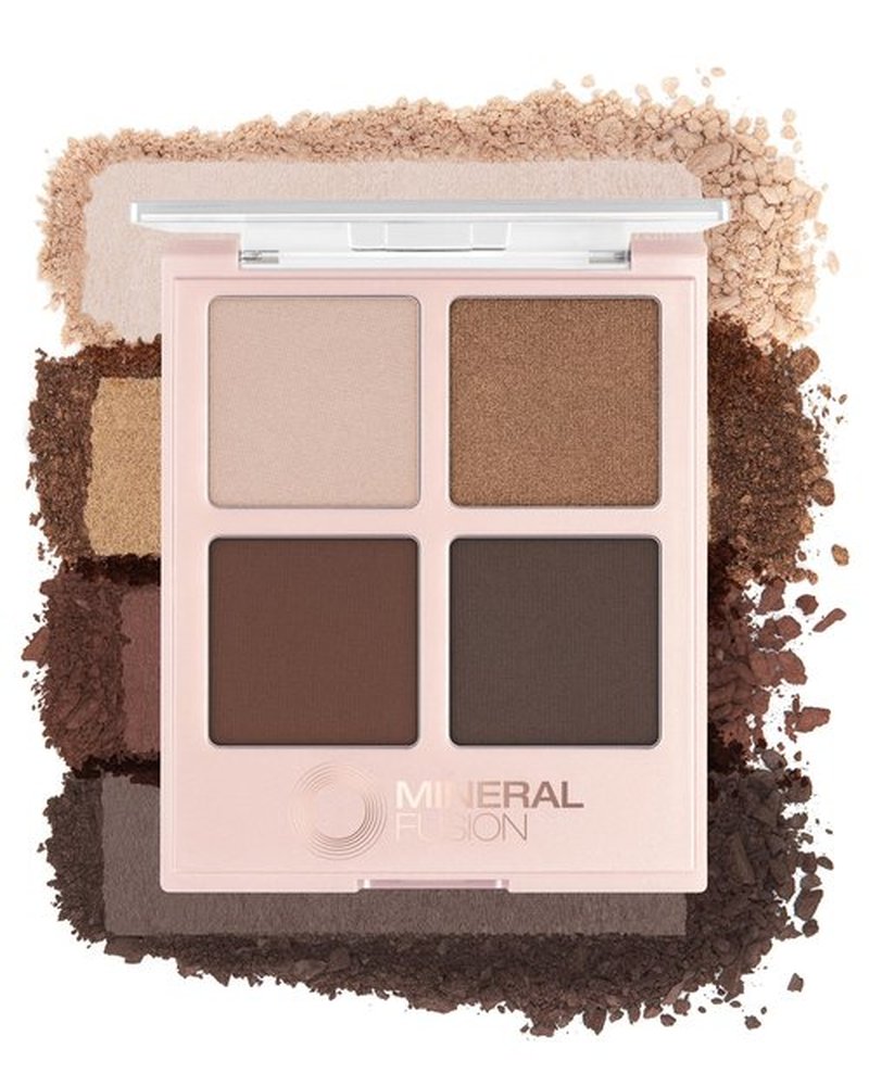 Mineral Fusion Eyeshadow Palette | Vegan Eye Makeup with Matte, Satin, and Shimmer Finishes | Natural, Lightweight Formula (Coffee Break)