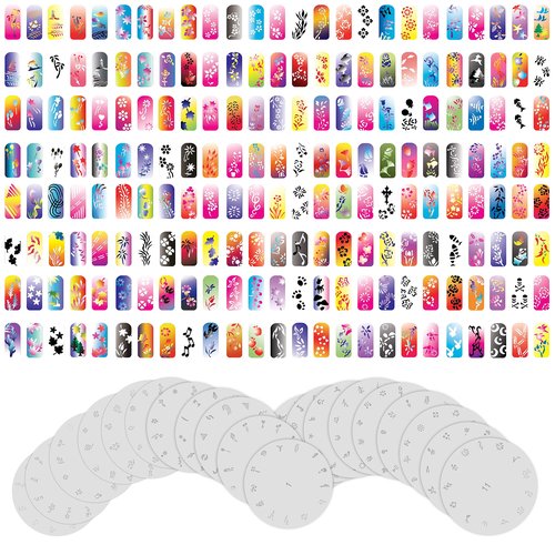 Custom Body Art Airbrush Nail Stencils - Nail Art Stencils Series #1: 260 Unique Designs from 20 Individual Templates