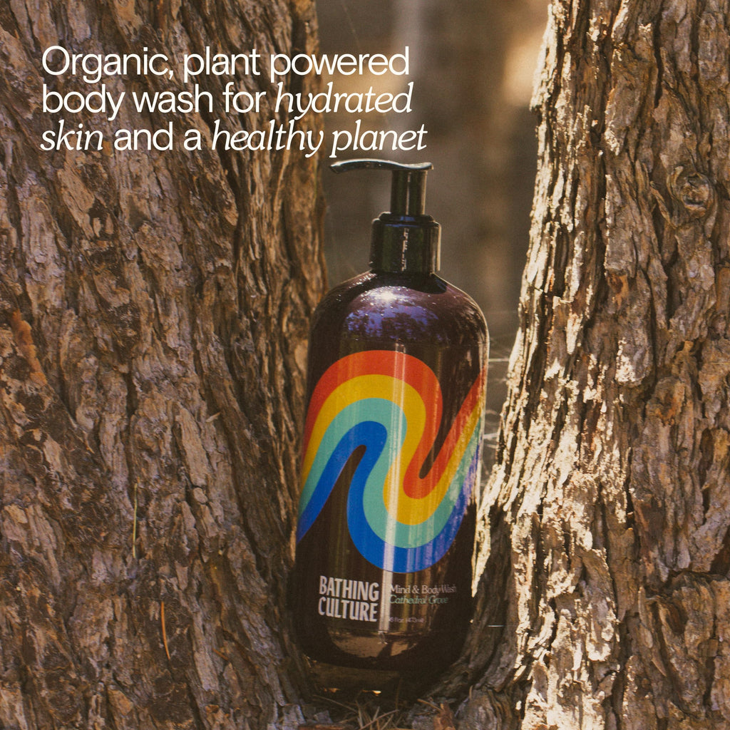 Bathing Culture Organic Body Wash for Women and Men, Natural Shower Gel, Biodegradable, Sustainable, Vegan Personal Care, 16 fl oz Plastic Bottle, Cathedral Grove Scent