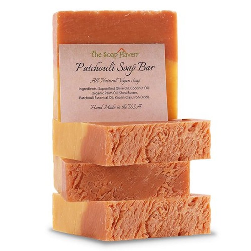 Patchouli Soap Bar - Handmade 100% Natural & Non-GMO | Set of 4 Large 4.5 oz Bars