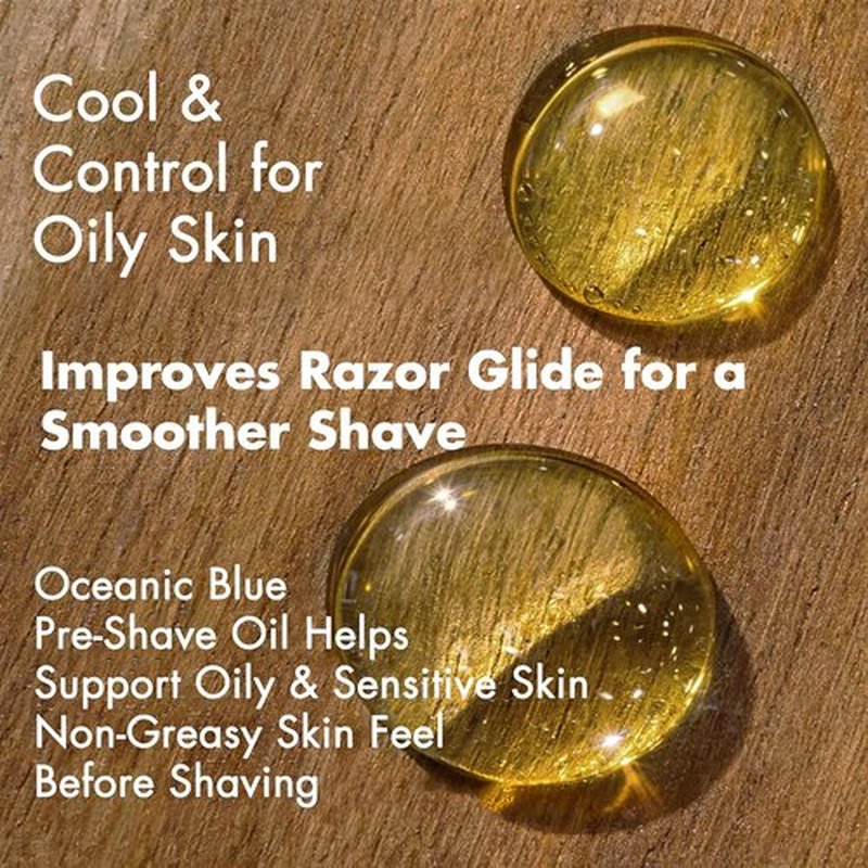 Pink Woolf Pre Shave Oil for Men - Oceanic Blue Beard Softener for Smooth Shaving - 2 Fl Oz