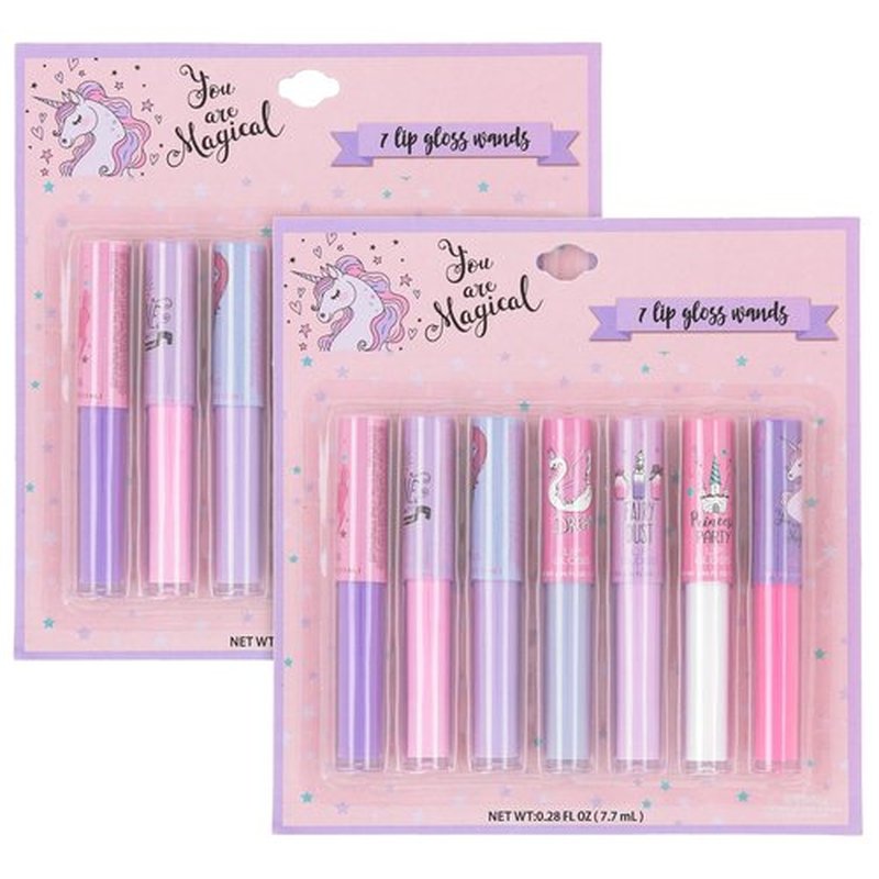 EXPRESSIONS 14pc Lip Gloss for Girls - Glossy Lip Gloss Tubes | Non Toxic Lip Gloss Set - Unicorn Princess Birthday Party Favors Kids Makeup