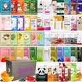 Meleell 55 Pack Collagen Face Masks Skincare Bulk,Sheet Masks Variety Set with Animal, Bubble, Christmas & Fruit Facial Masks, Skincare Gift Box for Women, Teens & Spa Lovers