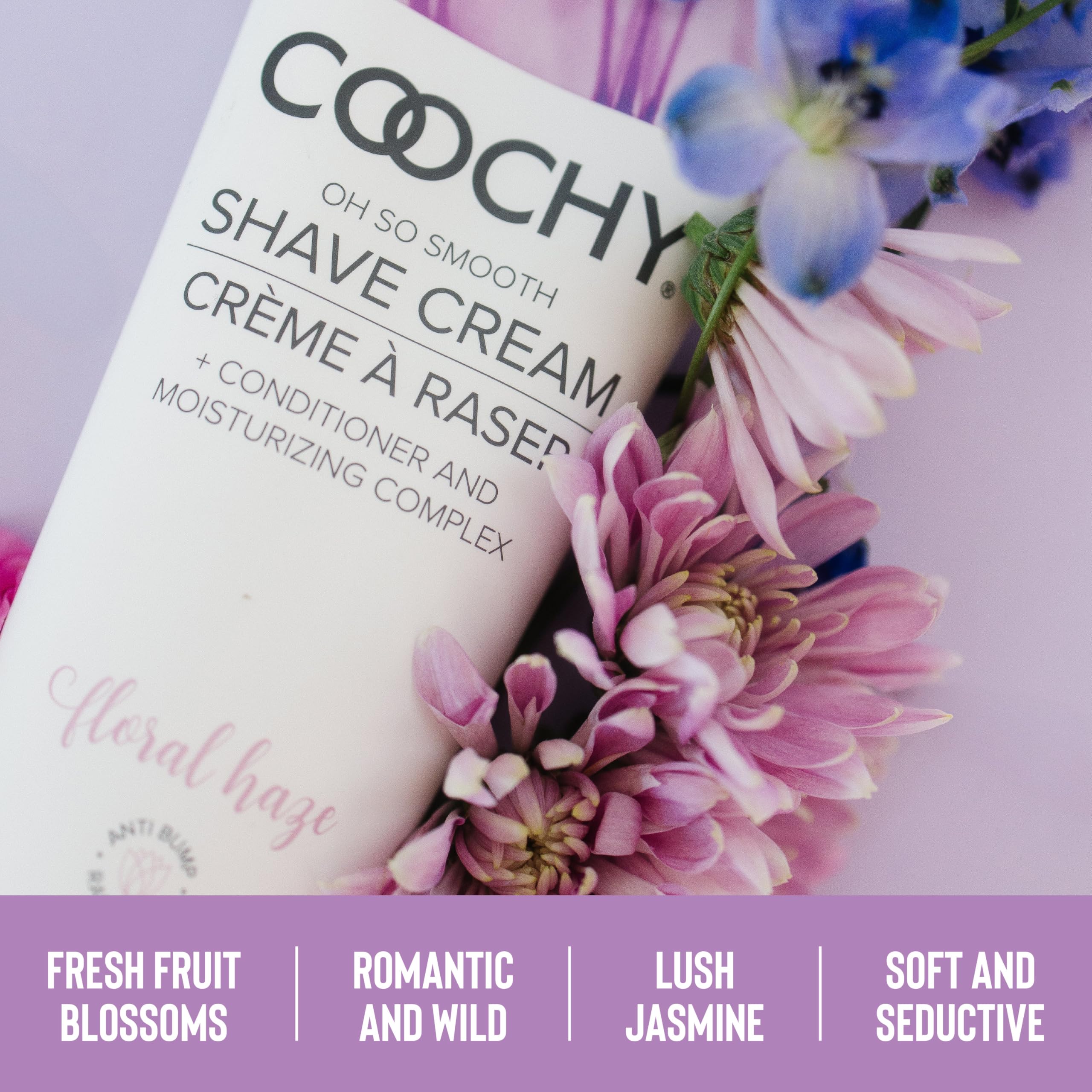 Coochy Shave Cream - Moisturizing Shave Lotion - Gentle Intimate Shaving Cream - For Bikini Area, Underarms, Legs & More - Rash-Free, Hydrating Formula - Floral Haze, 3.4 oz
