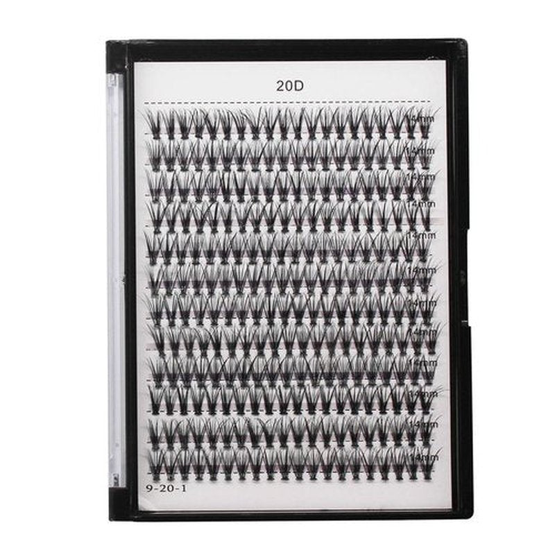 Bodermincer 1 Box Big Capacity 240 bundles 8-10-12-14-16mm Mixed 20D/30D/40D/60D/80D/100D Eyelash Extensions Strip Eyelashes Individual Lashes Natural Style 8-22mm to Choose (20D-14mm)